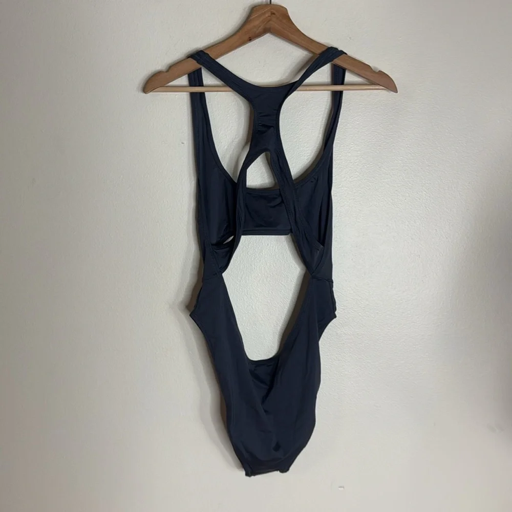 Skims swim cutout monokini in color gunmetal size XL swimsuit beach boat